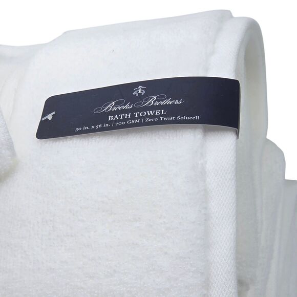 Brooks Brothers 8pc White Zero Twist Cotton Towel Set 2 Bath 2 Hand 4 Washcloths - Picture 2 of 15